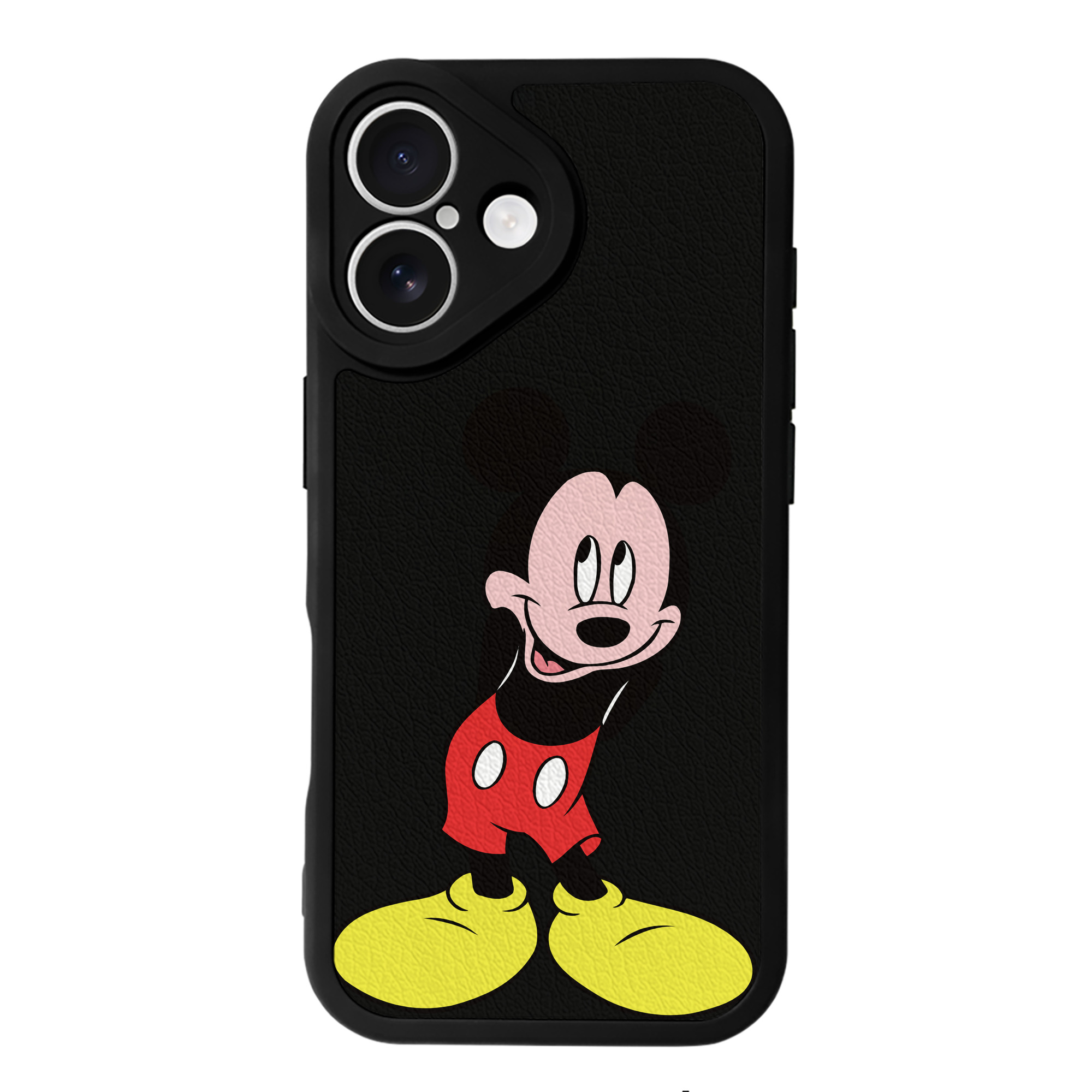 （画像用） ミッキーマウス Mickey Mouse 【iPhone 16シリーズ対応】シリコンスマホケース（レザー調） 材質：シリコン